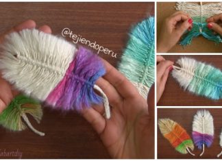 DIY Macrame Feather With Crochet Cord Free Pattern – Video Tutorial DIY Macrame Feather With Crochet Cord Free Pattern - Video Tutorial