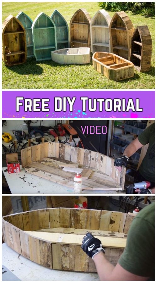 DIY Pallet Wood Boat Bookshelf Tutorial - Video