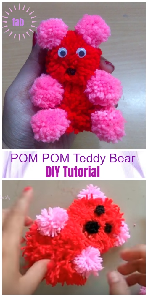 DIY Pom Pom Teddy Bear Tutorial - Video