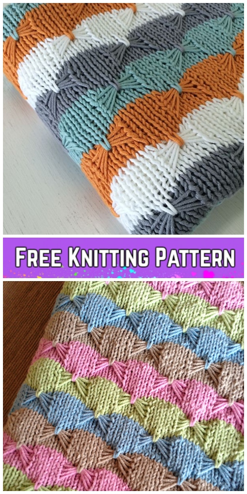 Knit Butterfly Stitch Blanket Free Knitting Pattern -Treetops Baby Blanket by Darlene Dale