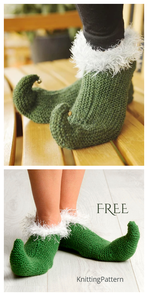 Knit Elf Slippers Free Knitting Patterns