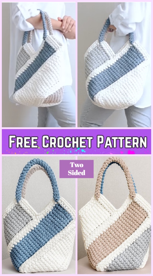 Tunisian Crochet Ten Stitch Handbag Free Crochet Pattern-Video