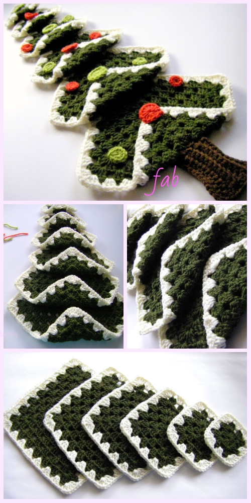 Vintage Granny Square Christmas Tree Free Crochet Pattern-Video