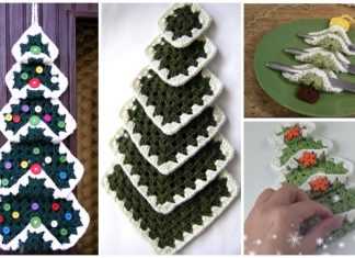 Vintage Granny Square Christmas Tree Free Crochet Pattern-Video Vintage Granny Square Christmas Tree Free Crochet Pattern-Video