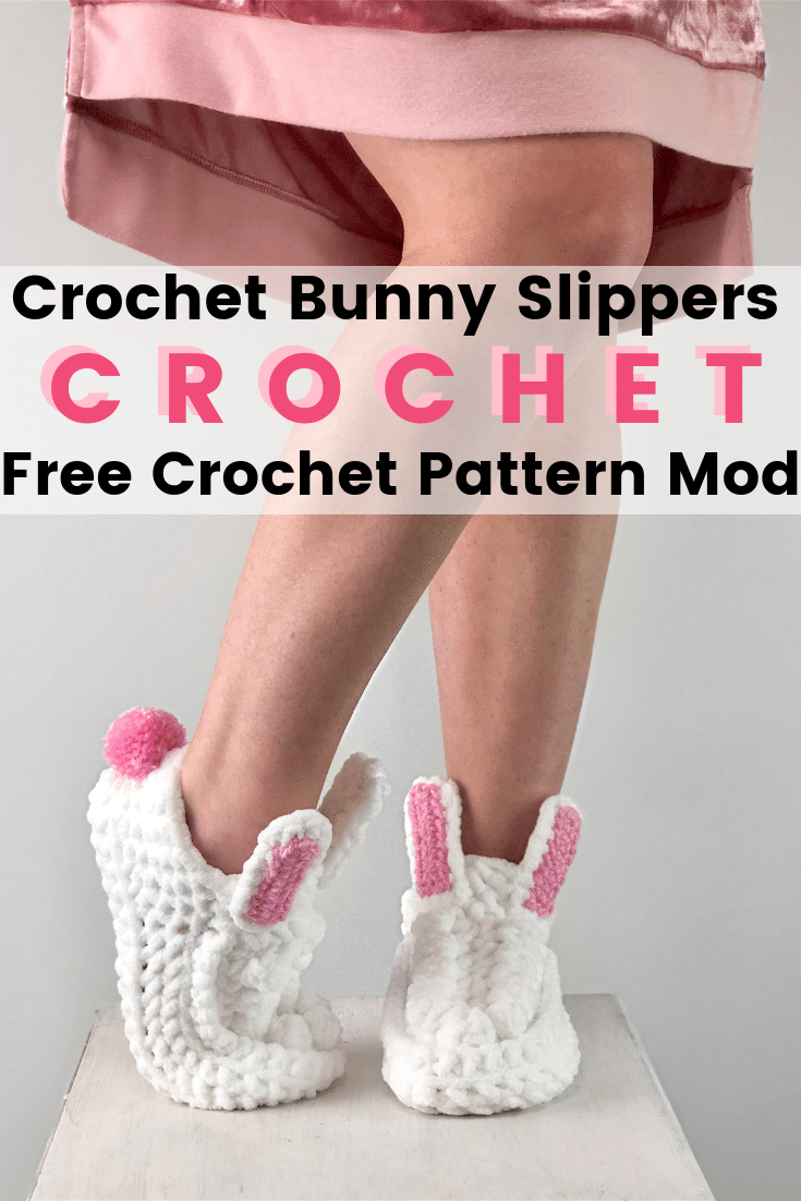 Women BOHO Bunny Slippers Free Crochet Patterns 