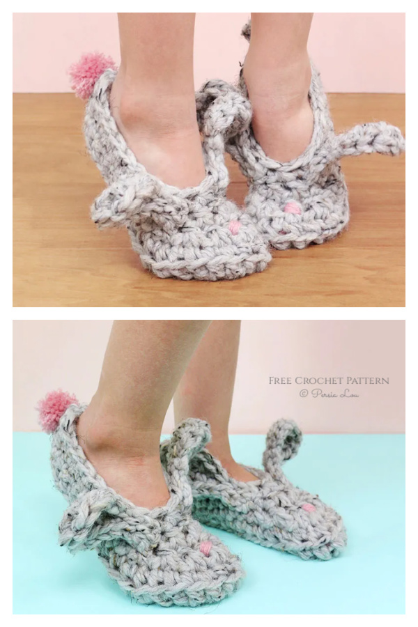 Crochet Women Bunny Slippers Free Crochet Pattern & Paid