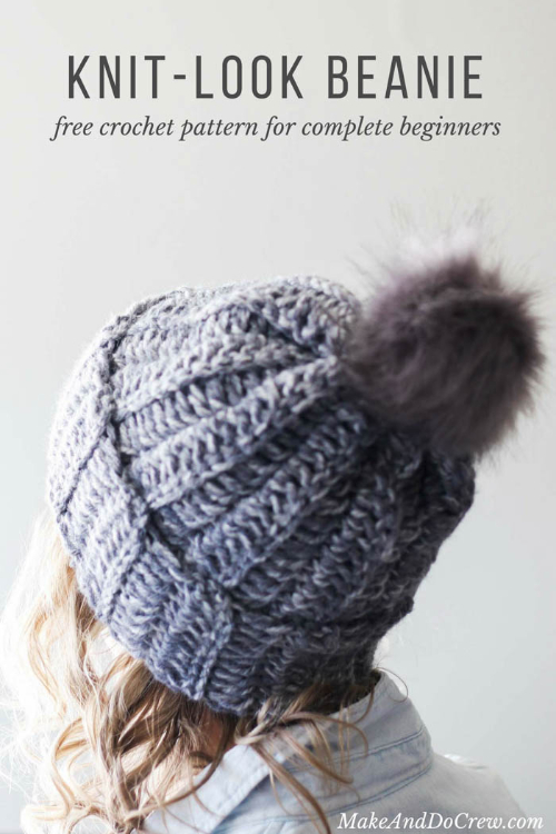 Beginner Easy 1-Hour Crochet Beanie Hat Free Crochet Pattern - All Sizes