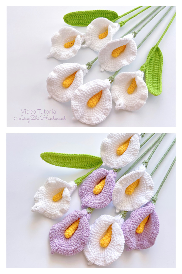 Calla Lily Flower Bouquet Free Crochet Video Tutorial