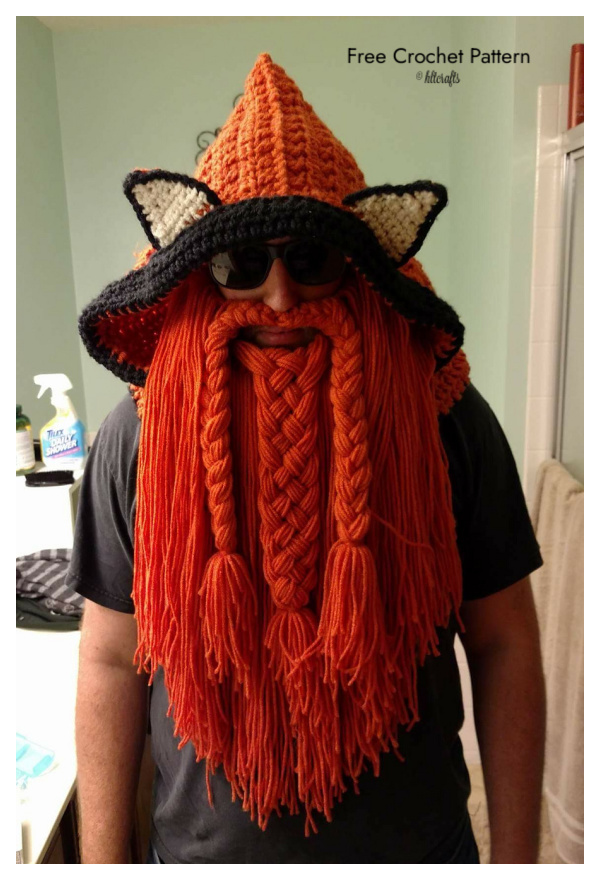 Halloween Crochet Wizard Viking Beard Free Crochet Pattern