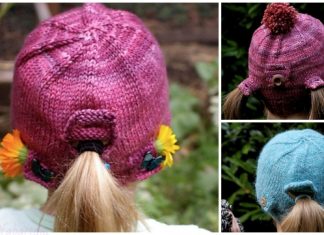 Knit Girls Urban Homesteader Ponytail Hat Free Knitting Pattern Knit Girls Urban Homesteader Ponytail Hat Free Knitting Pattern