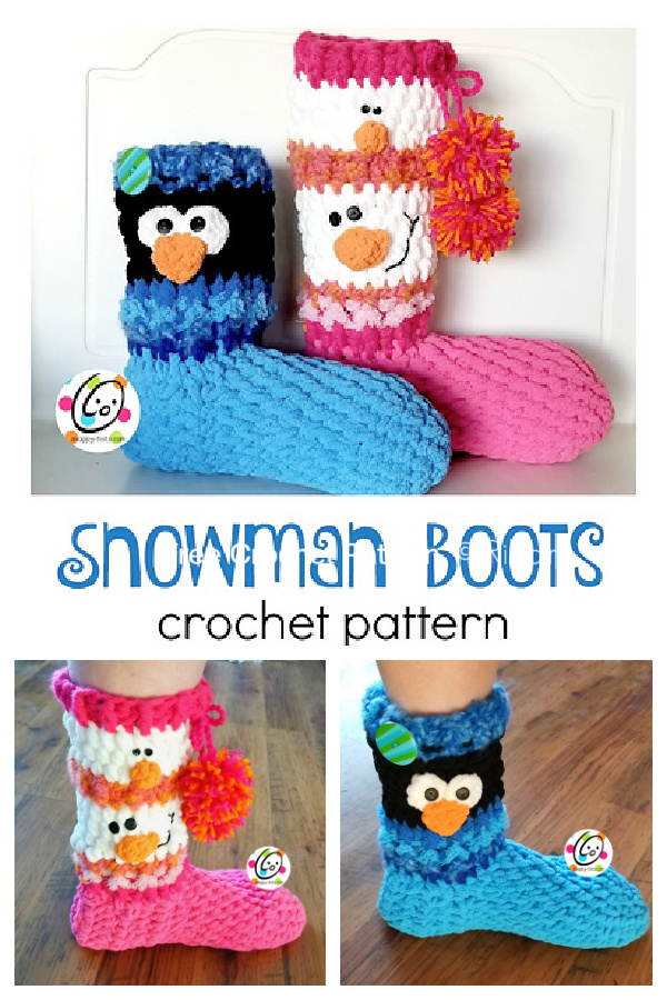 Snowman Boots Crochet Pattern