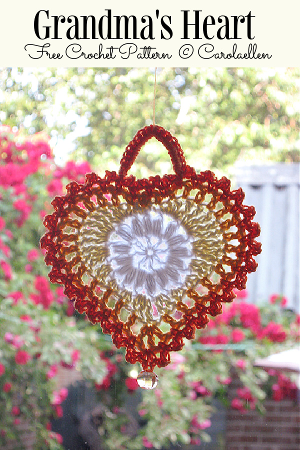 Grandma's Heart Applique Ornament Free Pattern