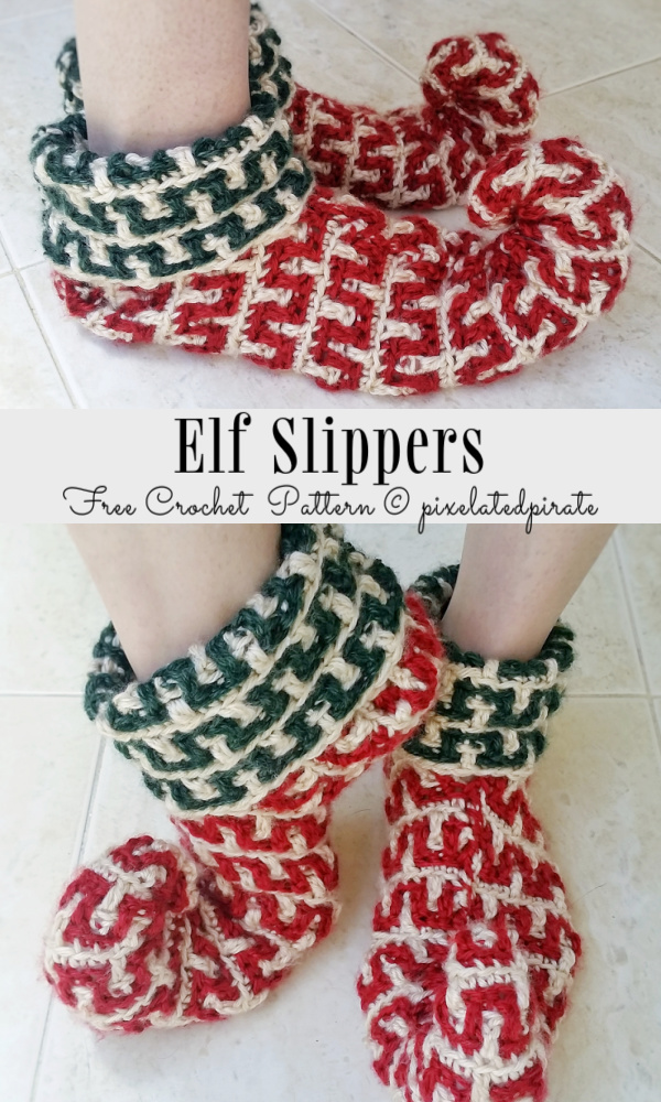 Women Christmas Slippers Free Crochet Patterns