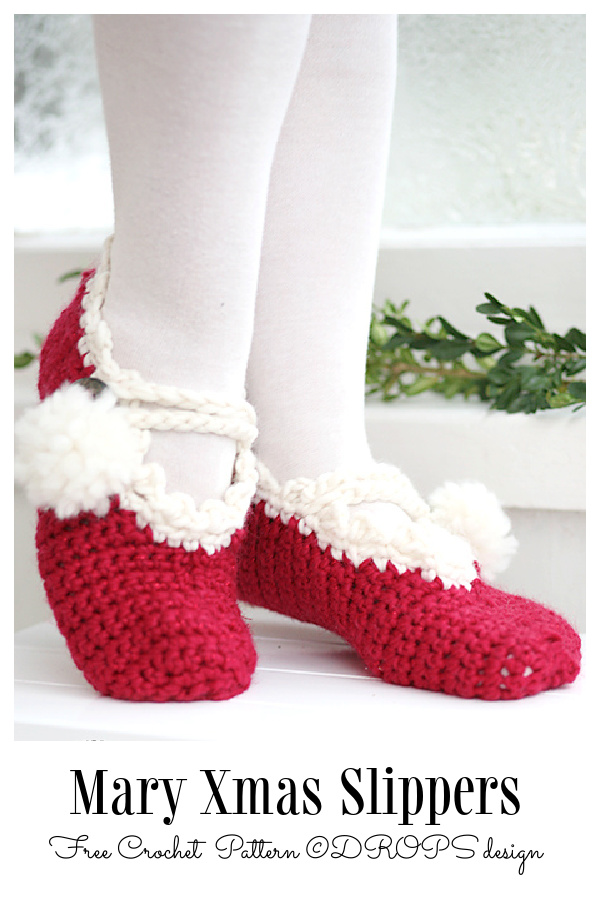 Women Merry Christmas Slippers Free Crochet Patterns