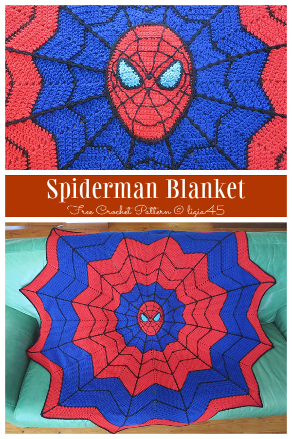 Spiderman Blanket Free Crochet Pattern