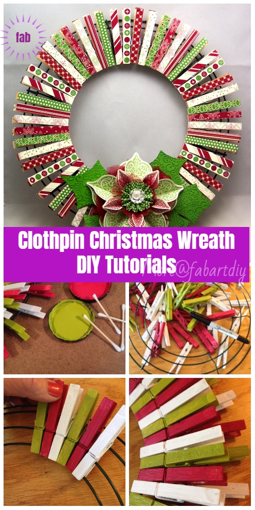 Clothespin Christmas Wreath DIY Tutorials