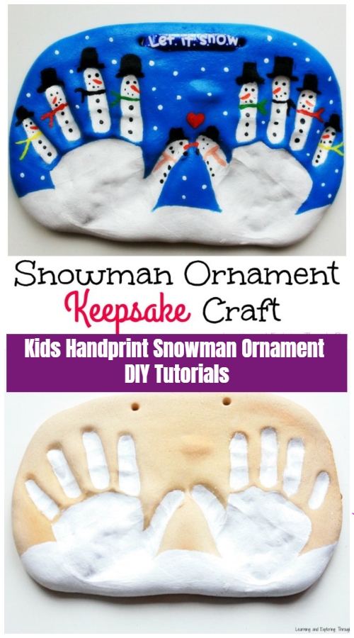 Christmas Craft: Kids Handprint Snowman Ornament DIY Tutorials