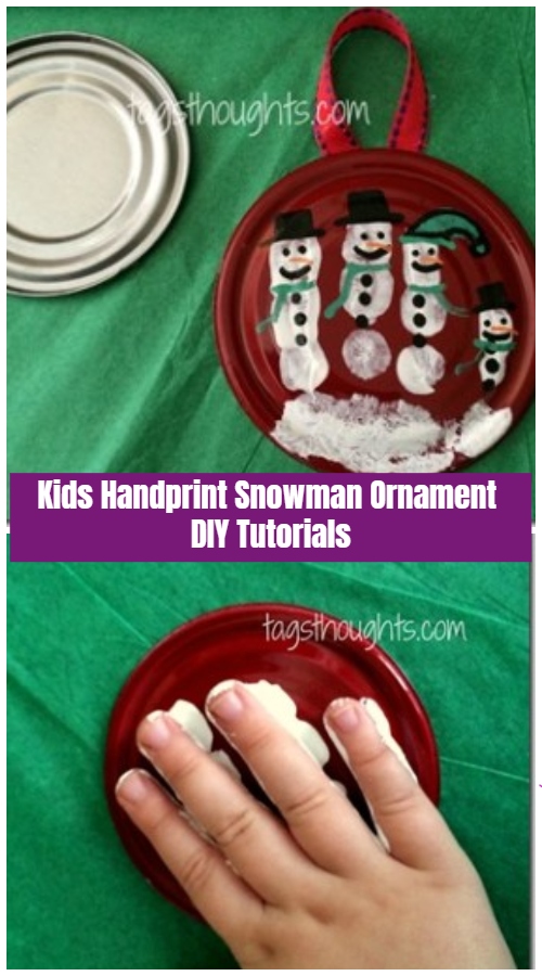 Christmas Craft: Kids Handprint Snowman Ornament DIY Tutorials