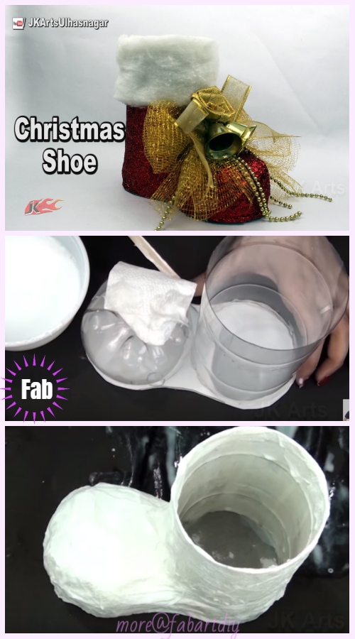 Christmas Crafts: DIY Plastic Bottle Santa Boots Holder Tutorial - Video