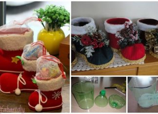 Christmas Crafts: DIY Plastic Bottle Santa Boots Holder Tutorial – Video Christmas Crafts: DIY Plastic Bottle Santa Boots Holder Tutorial - Video