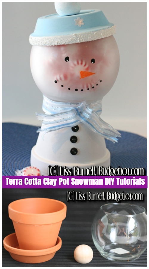 Christmas Crafts: Terra Cotta Clay Pot Frosty the Snowman Candy Jar DIY Tutorial