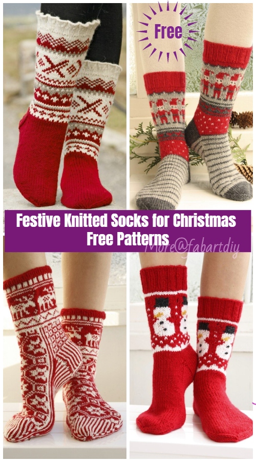 Christmas Socks Free Knitting Patterns