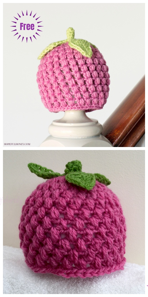 Crochet Baby Raspberry Hat Free Crochet Pattern