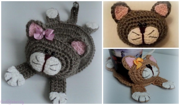 Crochet Cat Coasters