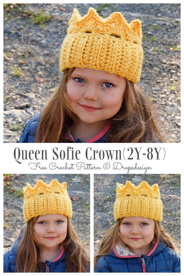 Queen Sofie Crown Ear Warmer Free Crochet Pattern(2Y-8Y)