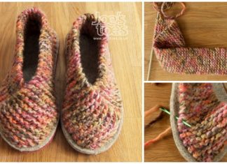 Easy Garter Stitch Knit Crossover Slippers Free Knitting Pattern Easy Garter Stitch Knit Crossover Slippers Free Knitting Pattern