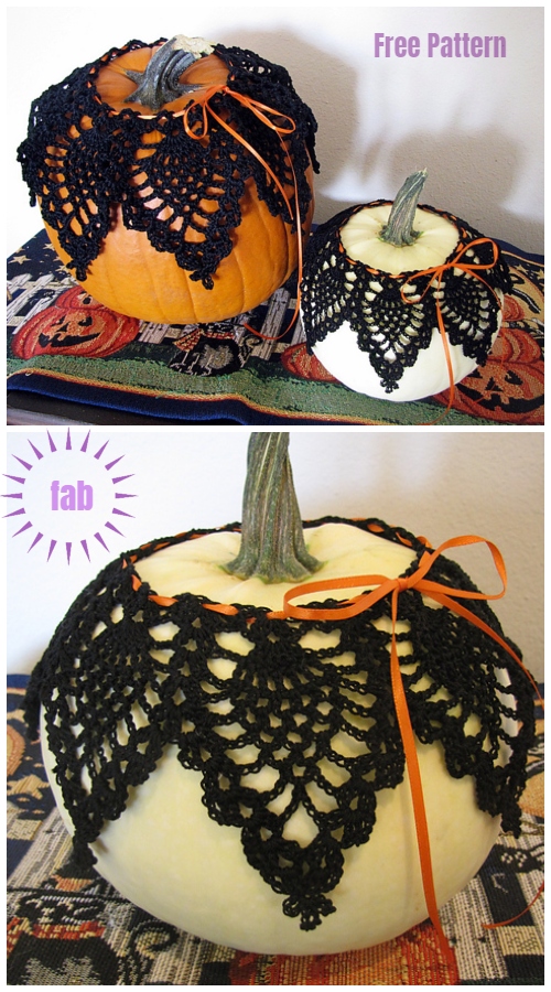 Halloween Pineapple Pumpkin Lace Doily Free Crochet Pattern