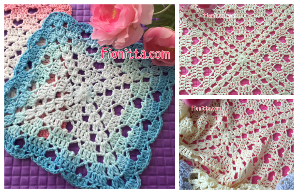 Crochet Hearts Square Lace Blanket Free Crochet Pattern Video