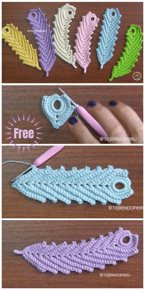Irish Crochet Reversible Feathers Free Crochet Pattern - Video