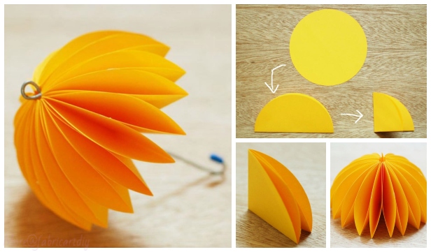 Kids Craft Easy Origami Paper Umbrella DIY Tutorial