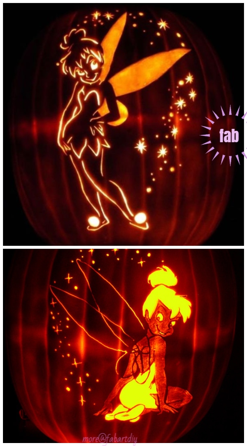 Pixie Tinkerbell Pumpkin Carving DIY Tutorial with Tips - More Tinklebell Template