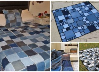 Recycled Jean Patchwork Quilt Blanket DIY Tutorial Recycled Jean Patchwork Quilt Blanket DIY Tutorial