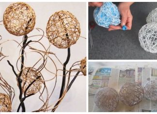 Thread Yarn Ball Home Decor DIY Tutorial – Video Thread Yarn Ball Home Decor DIY Tutorial - Video