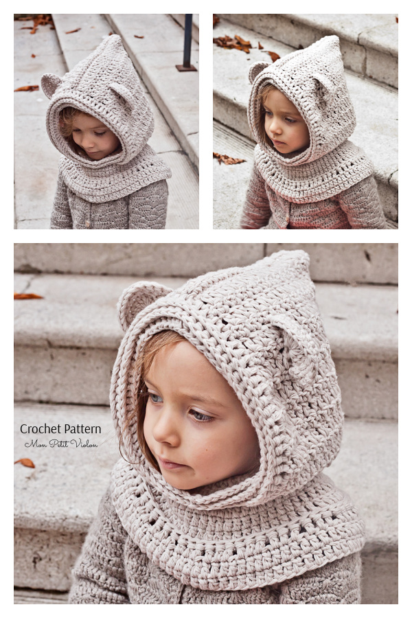 Polar Bear Hooded Cowl Crochet Pattern