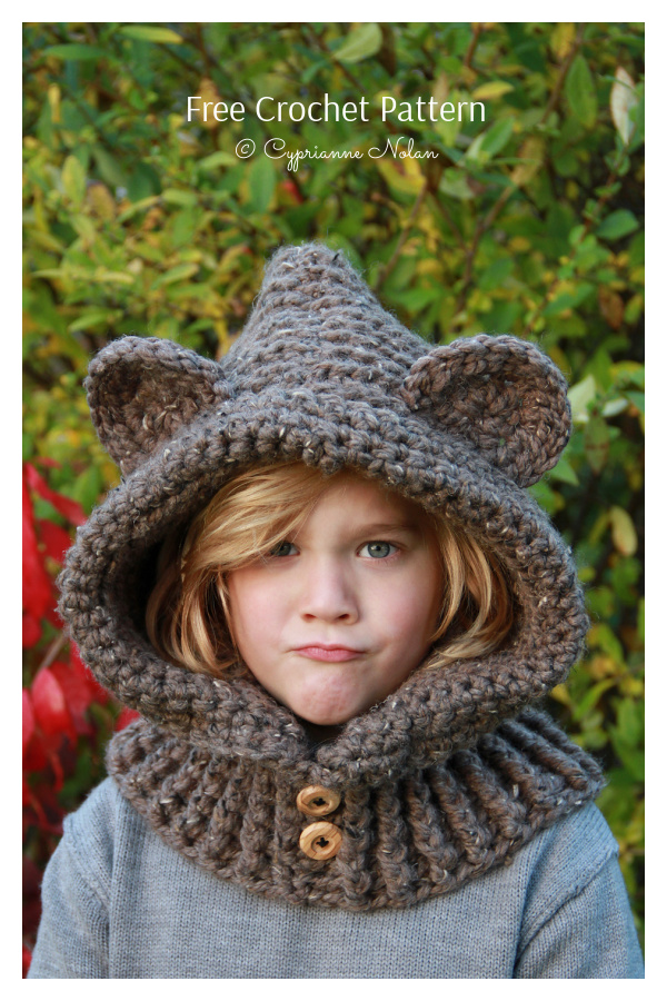 Hooded Bear Cowl Free Crochet Pattern