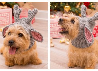 Christmas Reindeer Greyhound Snood Free Crochet Pattern Christmas Doggie Deer Snood Free Crochet Pattern
