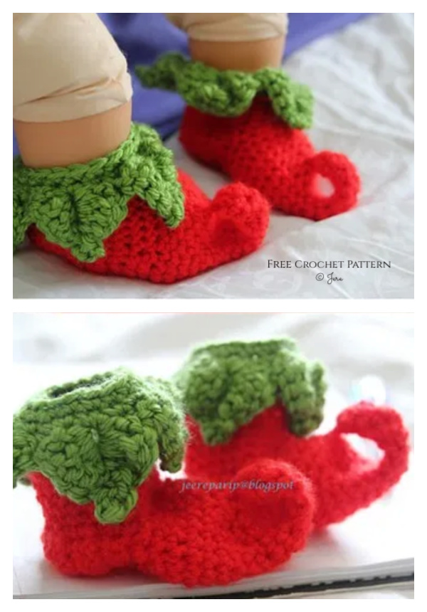 Christmas Elf Baby Shoes Free Crochet Patterns 