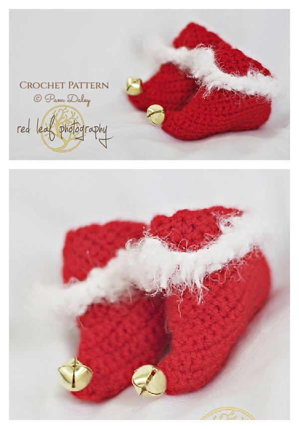 Christmas Elf Baby Booties or Slippers Crochet Pattern 