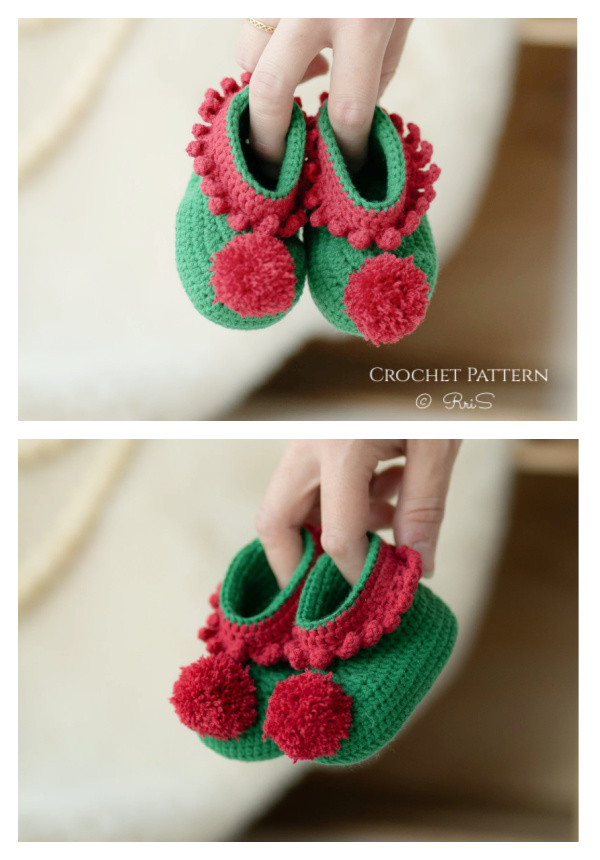 Christmas Elf Baby Shoes / Booties Crochet Pattern 