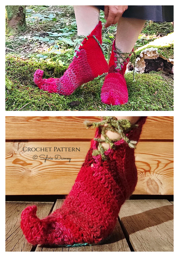 Christmas Woodland Pixie Boots/Slippers Crochet Pattern 