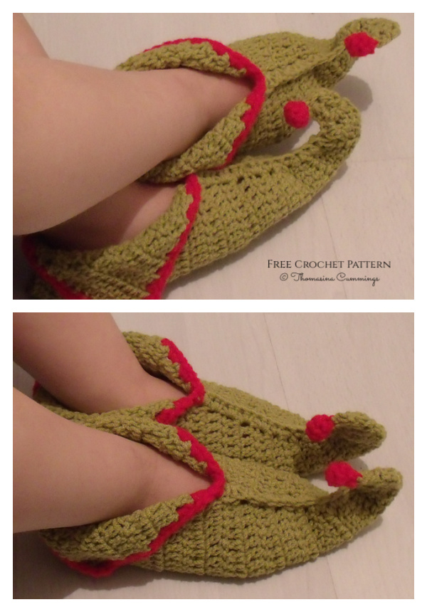 Crochet Elf Slippers with Curled Toes Free Crochet Patterns