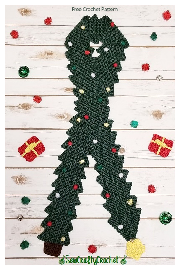 Christmas Tree Scarf & Hat Free Crochet Patterns