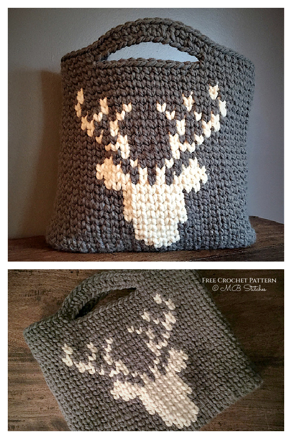 Chunky Deer Tote Bag Free Crochet Pattern