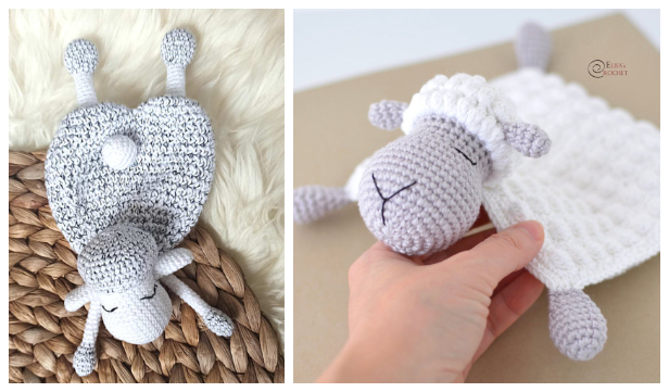 Lamb Baby Lovey Security Blanket Free Crochet Patterns