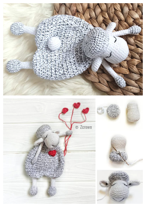 Heart Lamb Lovey Crochet Patterns