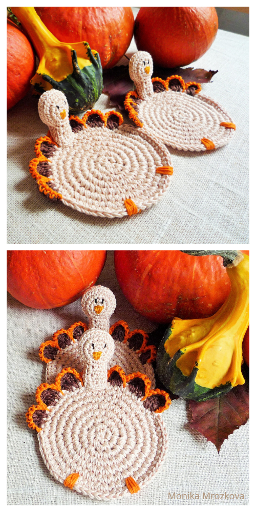 Turkey Coasters Crochet Patterns